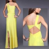 Yellow Long One Shoulder Evening Dress