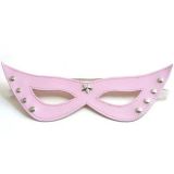 Pink masquerade mask with metal buttons