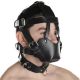 Black leather muzzle with durable straps