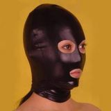 Black vinyl mask with cutouts