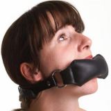 Black ball gag for the mouth in the form of pads