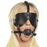 Black muzzle with a mask and a gag