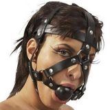 Black muzzle with a gag and studs