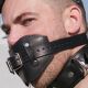 Black leather gag for the mouth