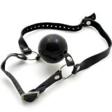 Classic black ball gag for the mouth with the large ball