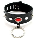 Modern black leather collar