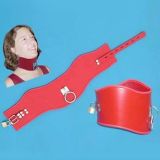 Red leather wide collar