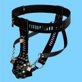 Black male chastity belt with 4 locks