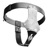 Black female chastity belt faux leather