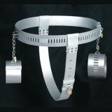 Silver chastity belt with handcuffs