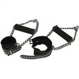 Black handcuffs with fur lining