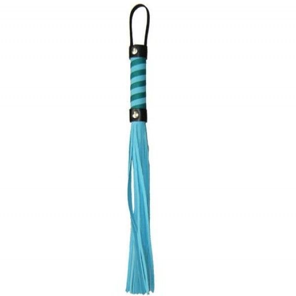 Строгая кожаная голубая плеть для ролевых игр Strict Leather Premium Flogger. Артикул: IXI14290