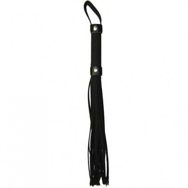 Строгая кожаная черная плеть для ролевых игр Strict Leather Premium Flogger. Артикул: IXI14294