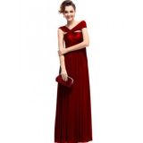 Ярко-красное вечернее длинное платье с открытым плечом по оптовой цене