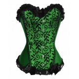 Elegant green corset with lace