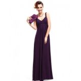 Evening long dress with spaghetti straps in dark color