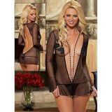 Chemise with deep cut Dark night