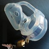 Transparent silicone chastity device