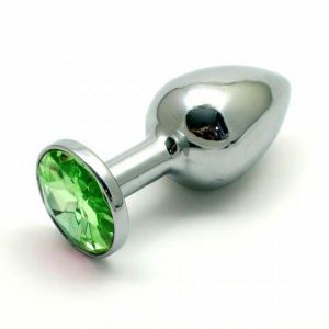 Metal butt plug with Swarovski stone under, little. Артикул: IXI16039