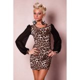 Fashionable leopard print mini dress