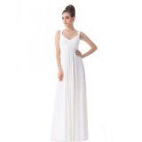 Evening long dress with spaghetti straps white to the floor