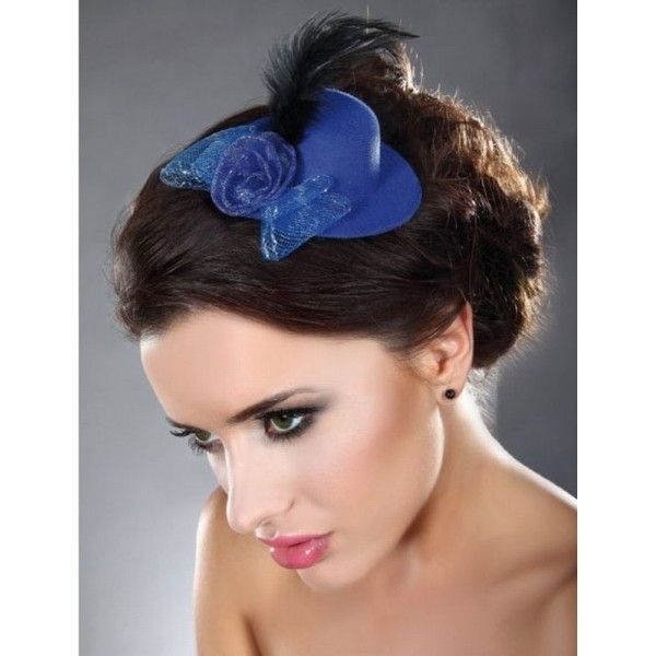 Синея шляпка с розой и пером. Артикул: IXI17521