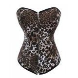 Short leopard print corset