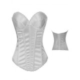 White classic corset with lace trim