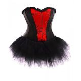 Black waist corset with trim