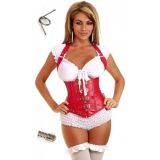 Corset red with zipper