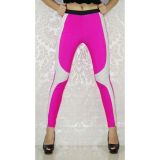 Pink leggings with white inserts