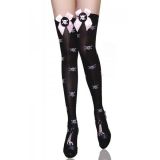 Black stockings with grey pattern