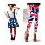 Long leggings with flag print