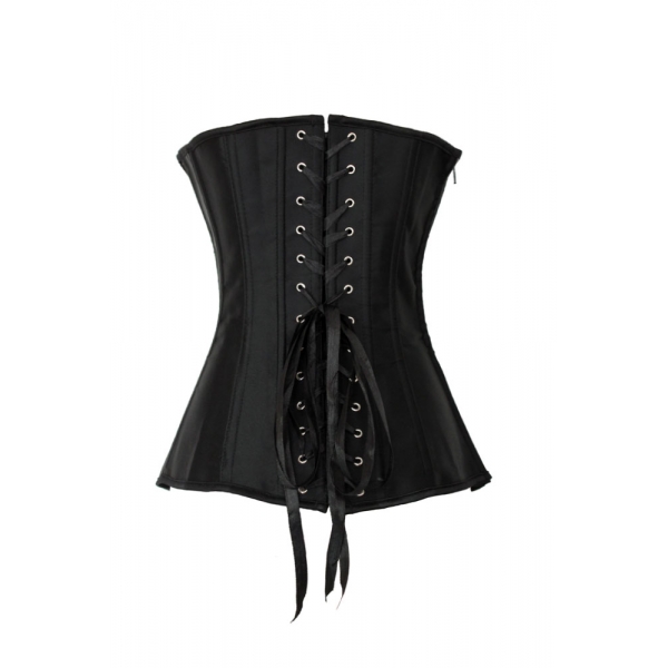 Black classic polka dot corset with lace and ribbon. Артикул: IXI21997