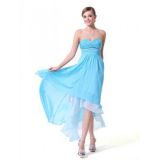 Light blue strapless chiffon dress