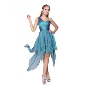 SALE! Blue cocktail dress one shoulder. Артикул: IXI23170
