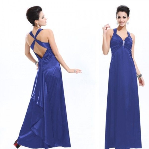 Elegant blue evening dress long to the floor. Артикул: IXI23539