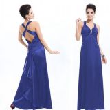 Elegant blue evening dress long to the floor