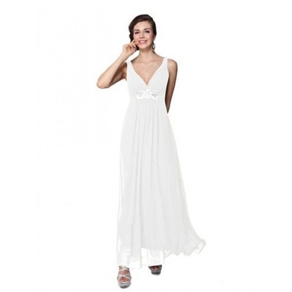 Elegant white dress with shimmering rhinestones. Артикул: IXI23568