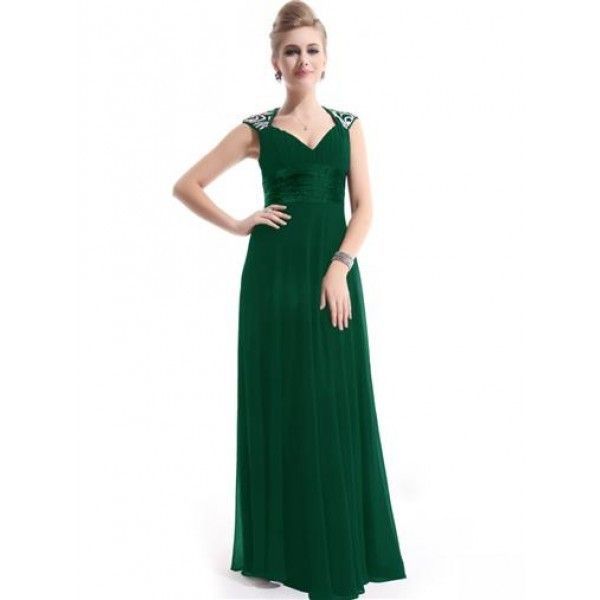 Green long dress with shimmery sequins. Артикул: IXI23576