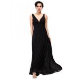 High-waisted evening dress black