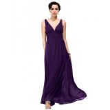 High waisted evening dress purple