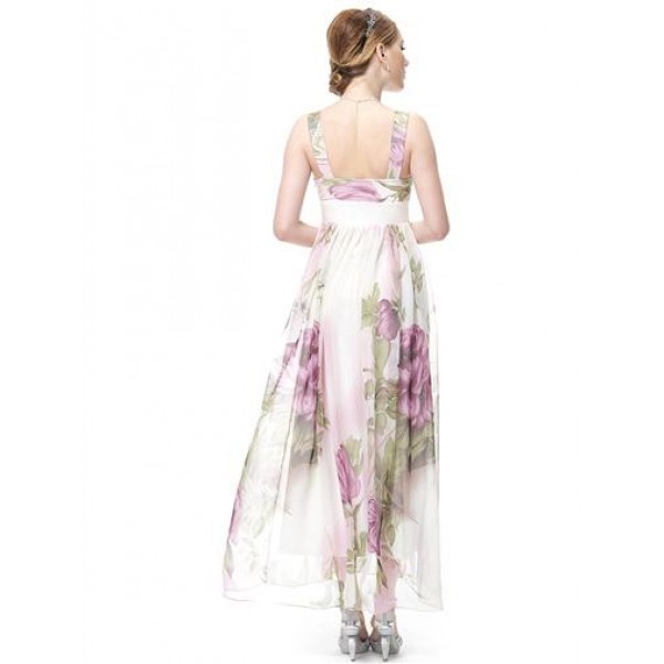 Летнее длинное платье в цветочном принте с бретелями. Артикул: IXI23751