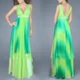 Light green dress with shimmering long to the floor