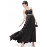 Evening dress strapless black long to the floor