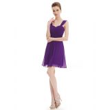 Charming short purple dress with ruffled bodice
