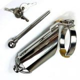 Male chastity belt with urethral stretching penis ZA002