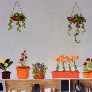 SALE! Vinyl decal - Vases and flowers. Артикул: IXI26062