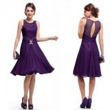 Backless dress purple