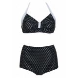 Polka dot swimsuit black